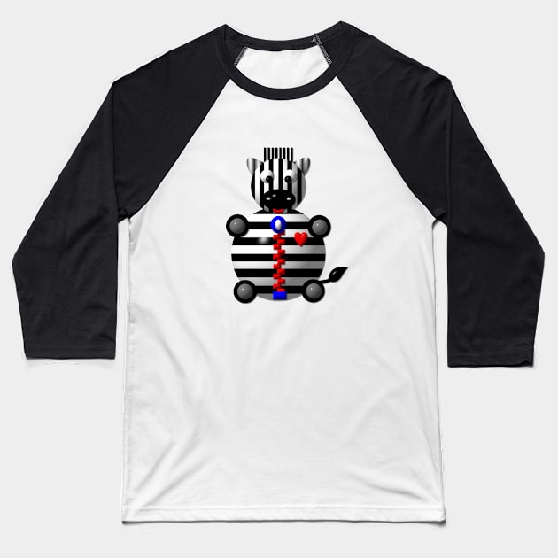 Cute Zebra with a Zipper Baseball T-Shirt by Artist4God